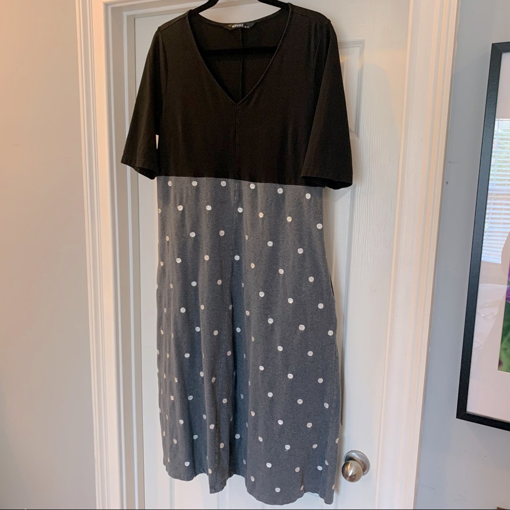 V-neck stretch knit dress with pockets!